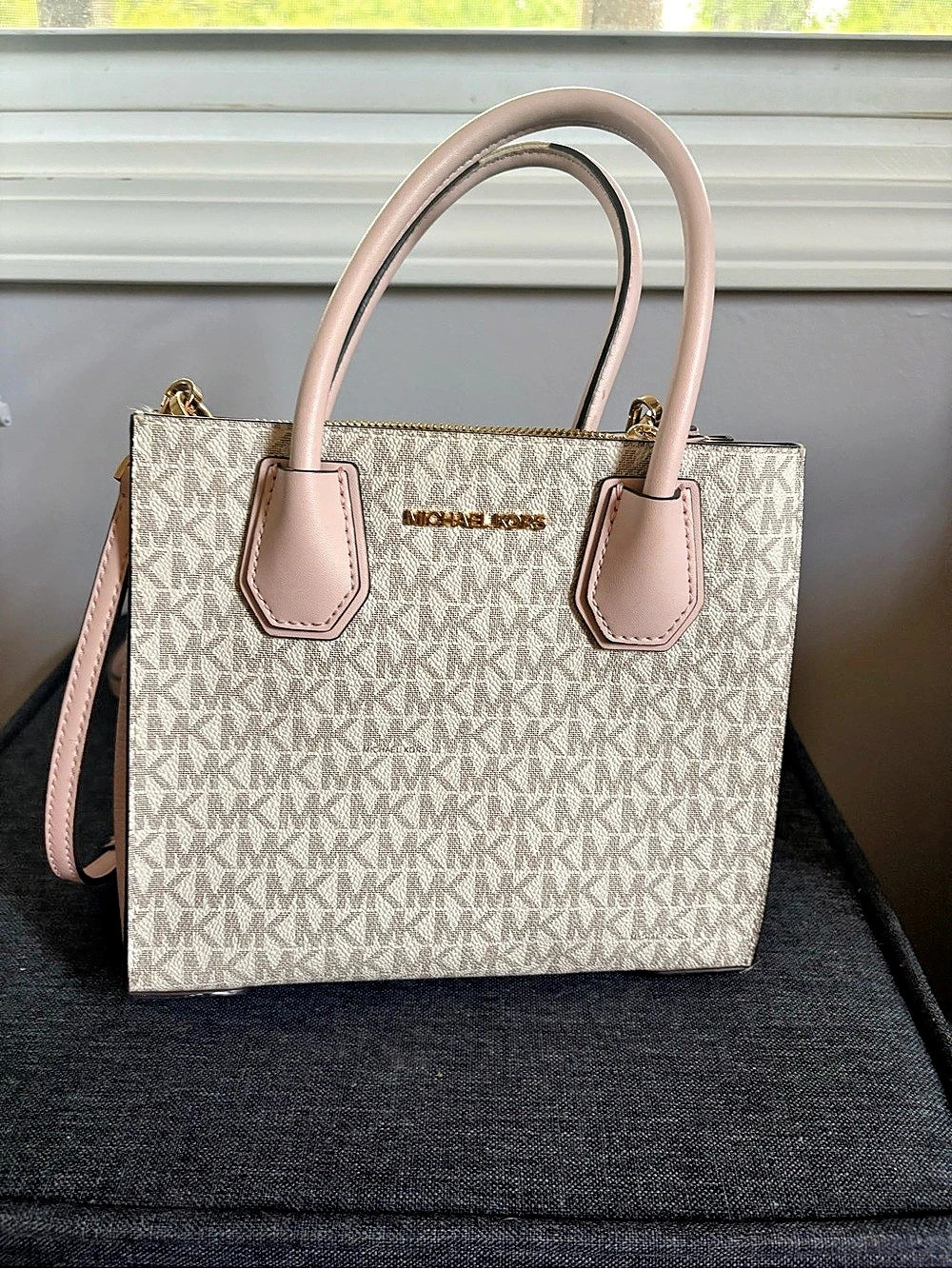 Michael Kors Mercer Extra-Small Logo and Leather Crossbody Bag